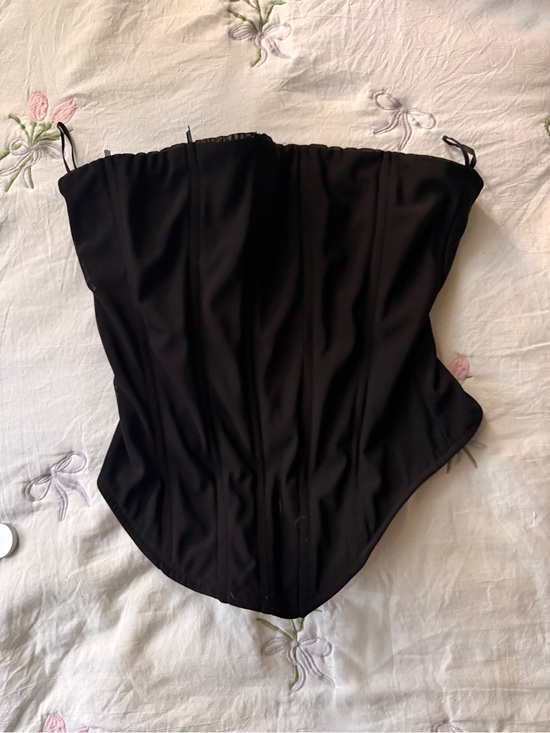 Tops - Black Strapless Corset Top